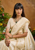 Elegant Cream Woven Banarasi Silk Saree