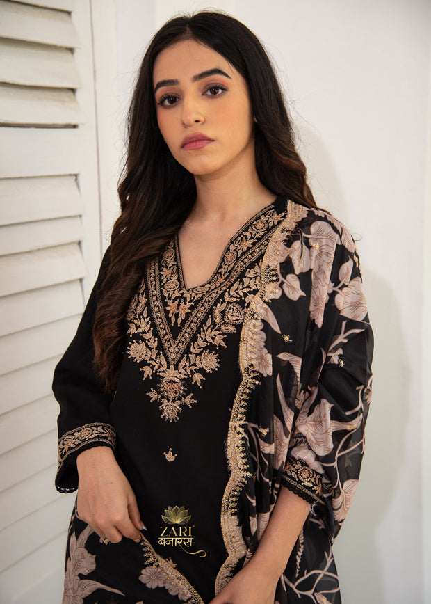 Black Gold Embroidered Suit (10702839644353)