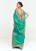 Sea Green Designer Embroidered Tissue Saree