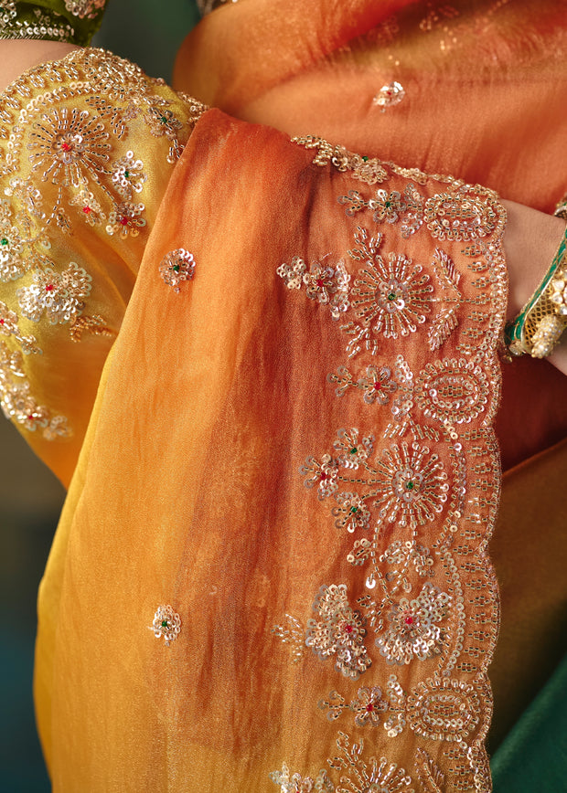 Multicolor Embroidered Designer Saree