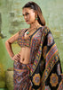 Black Printed Satin Silk Saree
