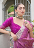 White & Magenta Woven Banarasi Patola Silk Saree