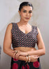 Red Printed Satin Silk Saree