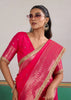 Princess Pink Woven Banarasi Satin Silk Saree