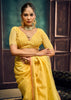 Vibrant Yellow Woven Cotton Silk Saree