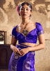 Navy Blue Rangkat Satin Silk Saree