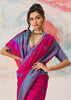 Magenta Pink Woven Kanjivaram Silk Saree