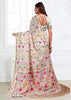 Moon White Woven Linen Cotton Silk Saree