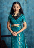 Teal Blue Woven Banarasi Satin Silk Saree
