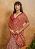 Earth Red Printed Patola Silk Saree