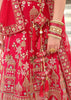 Royal Red Embroidered Silk Bridal Lehenga With Double Dupatta