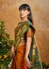 Burnt Orange Woven Banarasi Silk Saree