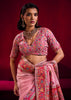Aurora Pink Woven Cotton Kashmiri Jamewar Saree