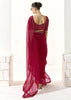 Beet Red Designer Organza Tissue Silk Saree