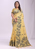 Vanilla Yellow Woven Cotton Linen Silk Saree