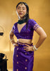Vibrant Purple Woven Banarasi Satin Silk Saree