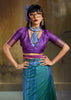 Enamel Blue Woven Banarasi Silk Saree