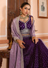 Dahila Purple Tissue Silk Embroidered Lehenga
