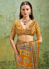 Haldi Yellow Printed Satin Silk Saree