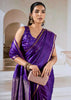 True Purple Banarasi Satin Silk Saree