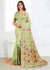 Pista Green Woven Linen Cotton Silk Saree