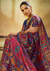 Navy Blue Woven Cotton Kashmiri Jamewar Saree