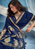 Midnight Blue Woven Cotton Silk Saree