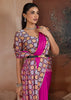 Rani Pink Printed Satin Silk Saree