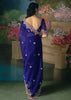 Royal Blue Embroidered Designer Saree