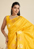 Bright Yellow Woven Bronze Zari Paithani Silk Sareee