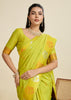 Lime Green Woven Bronze Zari Paithani Silk Saree