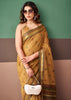 Mustard Gold Woven Cotton Silk Saree