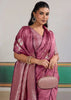Mellow Mauve Woven Satin Silk Saree