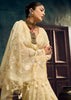 Cream White Woven Munga Cotton Silk Saree