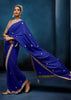 Royal Blue Embroidered Designer Tissue Saree