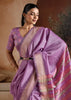 Tulip Purple Woven Banarasi Silk Saree
