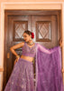 Lilac Purple Embroidered Net Lehenga