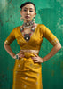 Memosa Yellow Woven Banarasi Satin Silk Saree