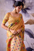 Apricot Orange Woven Tissue Silk Saree