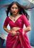 Magenta Pink Woven Cotton Silk Saree