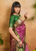 Dahlia Purple Woven Banarasi Silk Saree