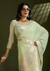 Gleam Green Woven Soft Silk Saree