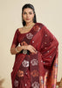 Deep Maroon Woven Bronze Zari Paithani Silk Saree