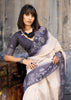 Midnight Blue Printed Cotton Silk Saree