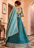 Coral Blue Tissue Silk Embroidered Lehenga