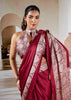 Rich Red Printed Satin Silk Saree