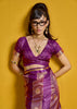 Dahlia Purple Woven Banarasi Satin Silk Saree