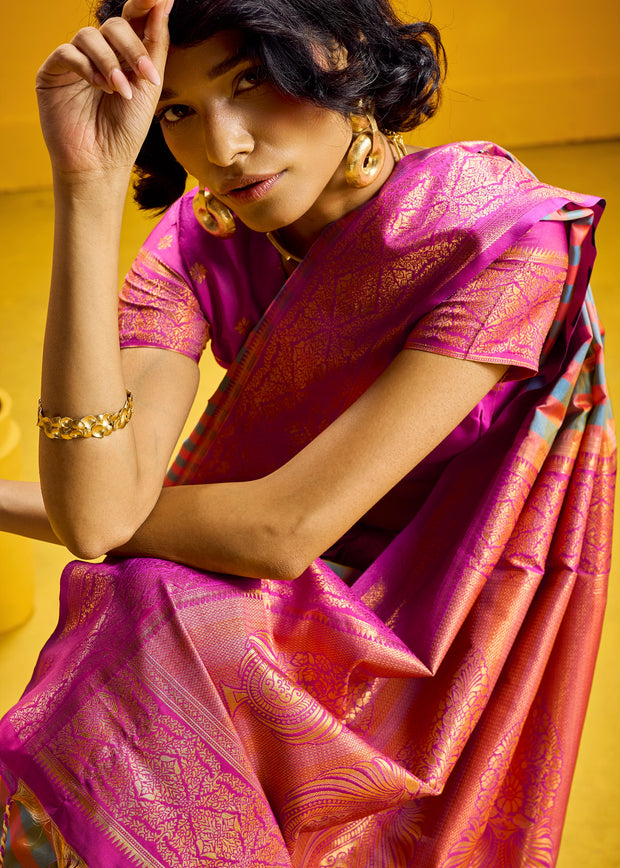 Teal Green Banarasi Silk Saree