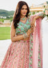 Elegant Pink Tissue Embroidered Wedding Lehenga