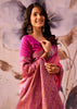 Peach Pink Woven Tissue Silk Saree